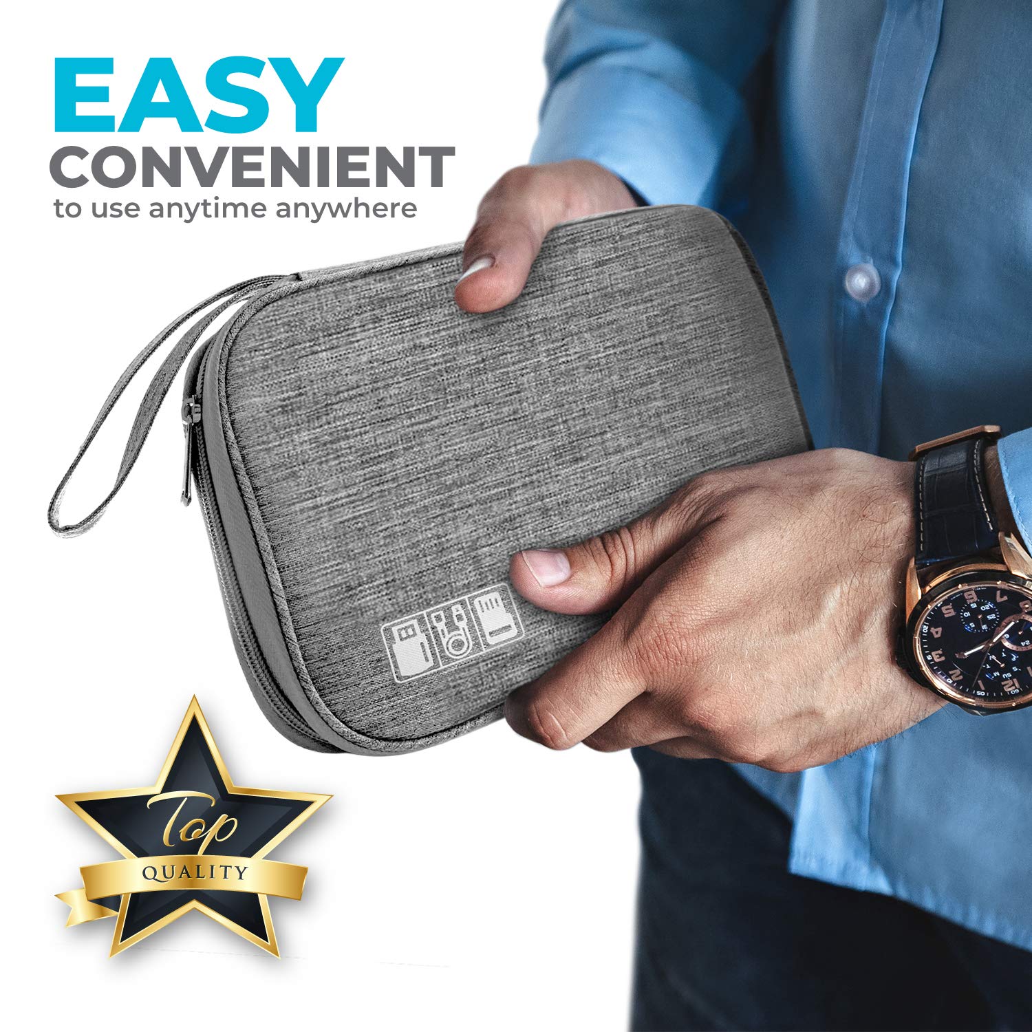 Premium Electronics Charger Organizer - Portable Travel Cable Storage Case for Phone Chargers, USB Cords & Tech Accessories | Perfect for Home, Office & Travel Organization