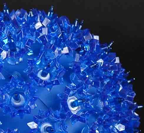 Outdoor Christmas Starlight Sphere Hanging Light Ball - 6 Inch Blue LED Decorative Holiday Lights (50 Lights) for Porch, Garden, and Party Decorations