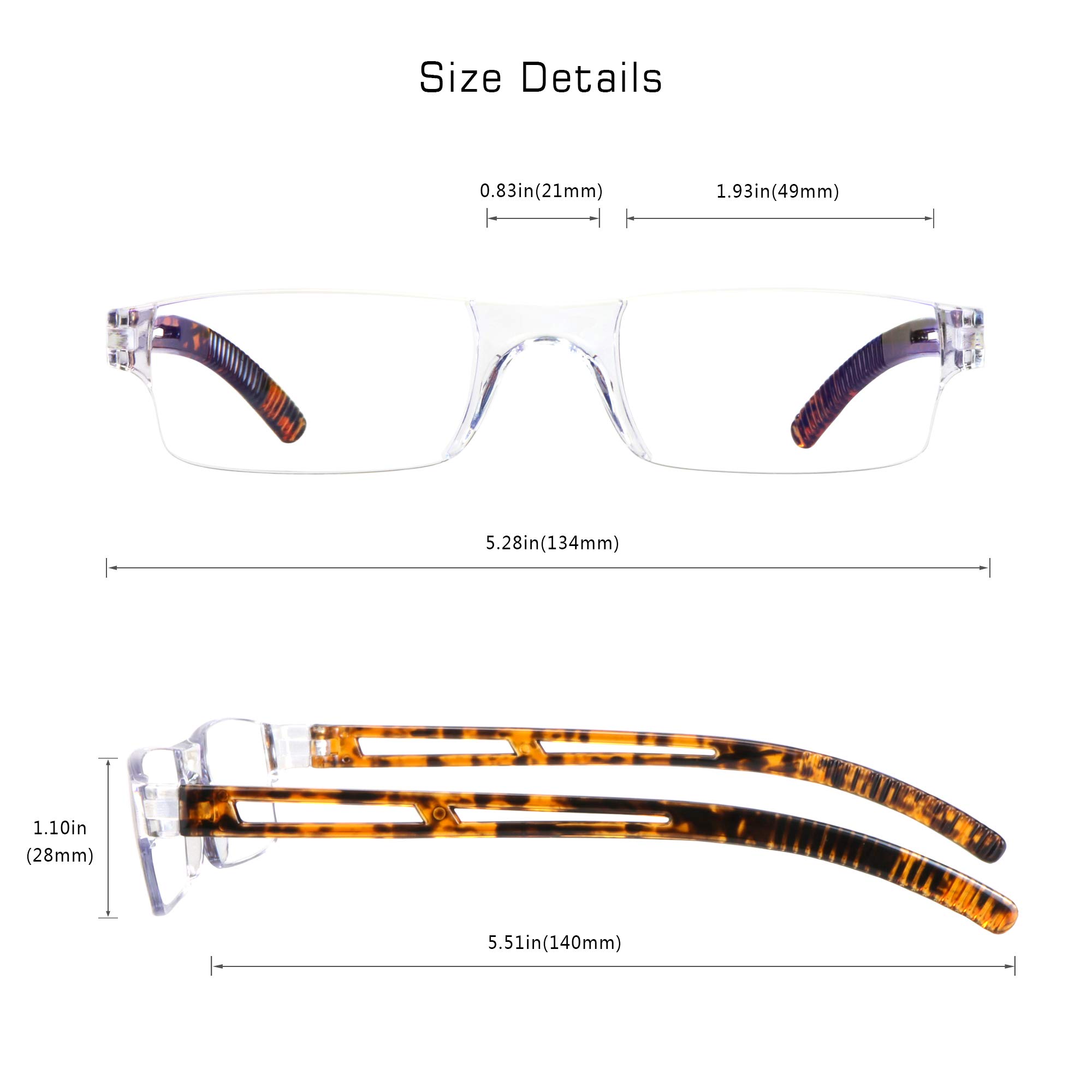 LifeArt 2/4 Pairs Blue Light Blocking Reading Glasses for Men & Women - Anti Eyestrain Computer Glasses with Rectangle Frame - Perfect for Office Work, Screen Time & Digital Device Use