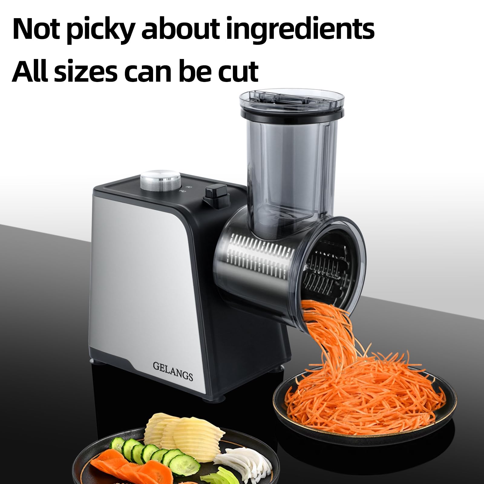 5-in-1 Electric Vegetable Slicer & Cheese Grater - 300W Powerful Salad Shooter with One-Touch Control - Multi-Functional Kitchen Appliance for Vegetables, Cheese & Nuts - Perfect for Meal Prep, Salad Making & Party Snacks