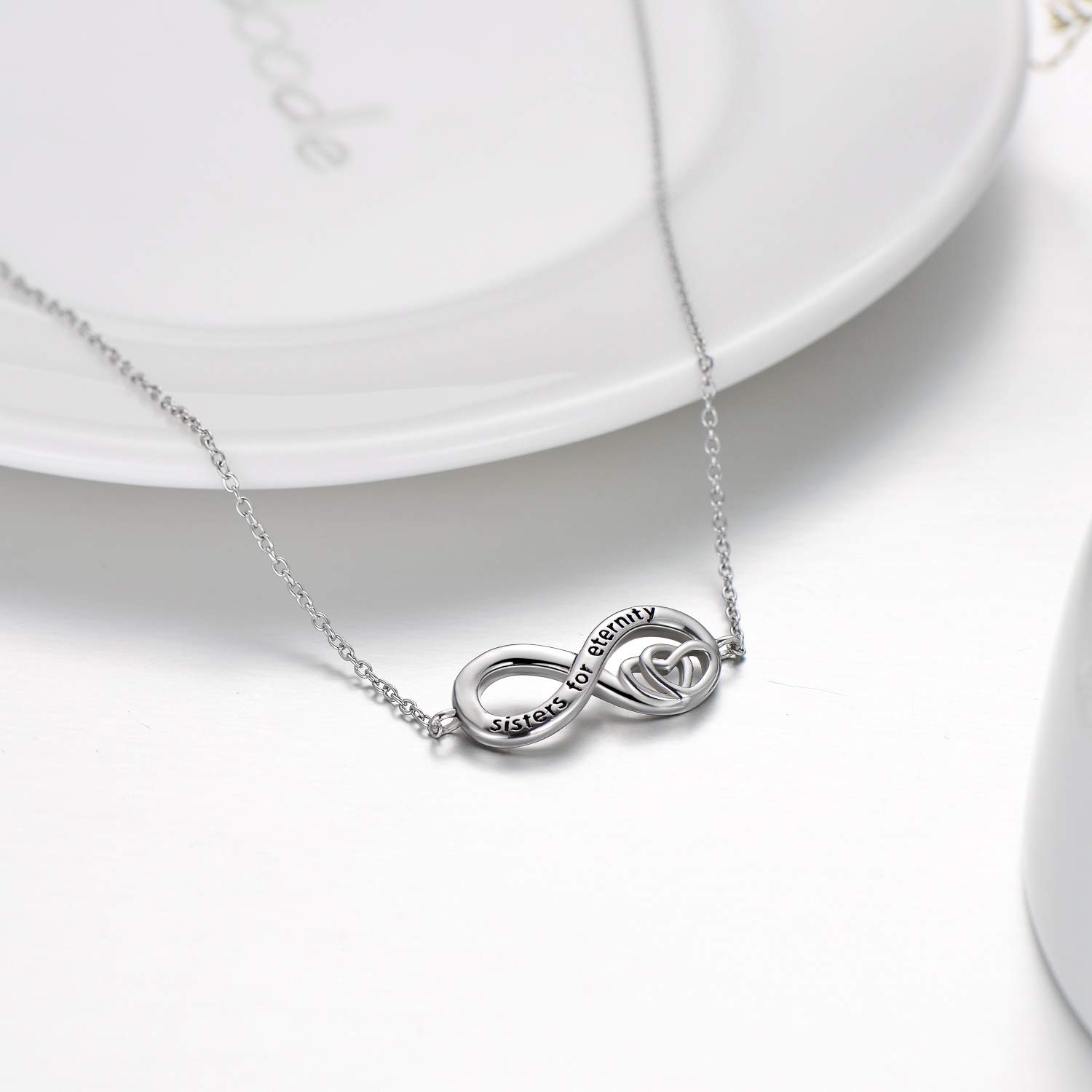 SOULMEET Sterling Silver Sisters Forever Necklace - Meaningful Jewelry Gift for Sister | Christmas, Birthday & Special Occasion Present | Perfect for Sister's Day, Graduation & Family Bonding