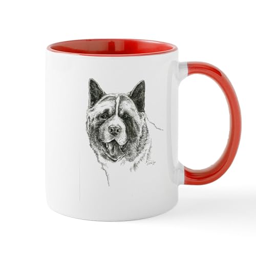 White/Red Inside - Akita Head Mug