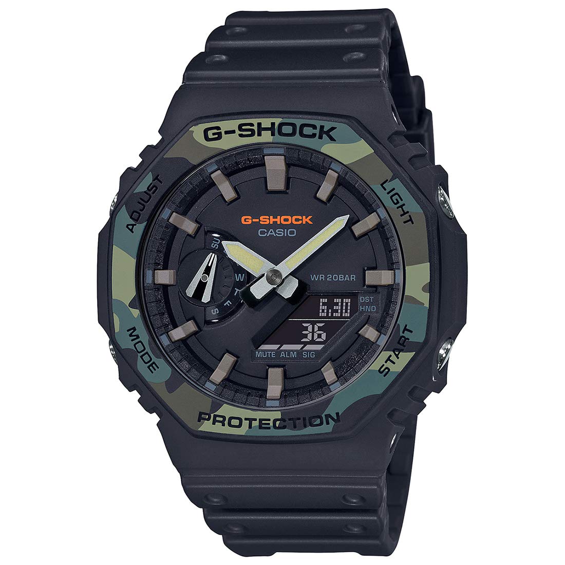 Casio G-Shock GA-2100SU-1ADR Analog Digital Quartz Watch for Men - Black Resin Strap, Shock Resistant, Waterproof | Perfect for Outdoor Sports, Workouts & Everyday Wear