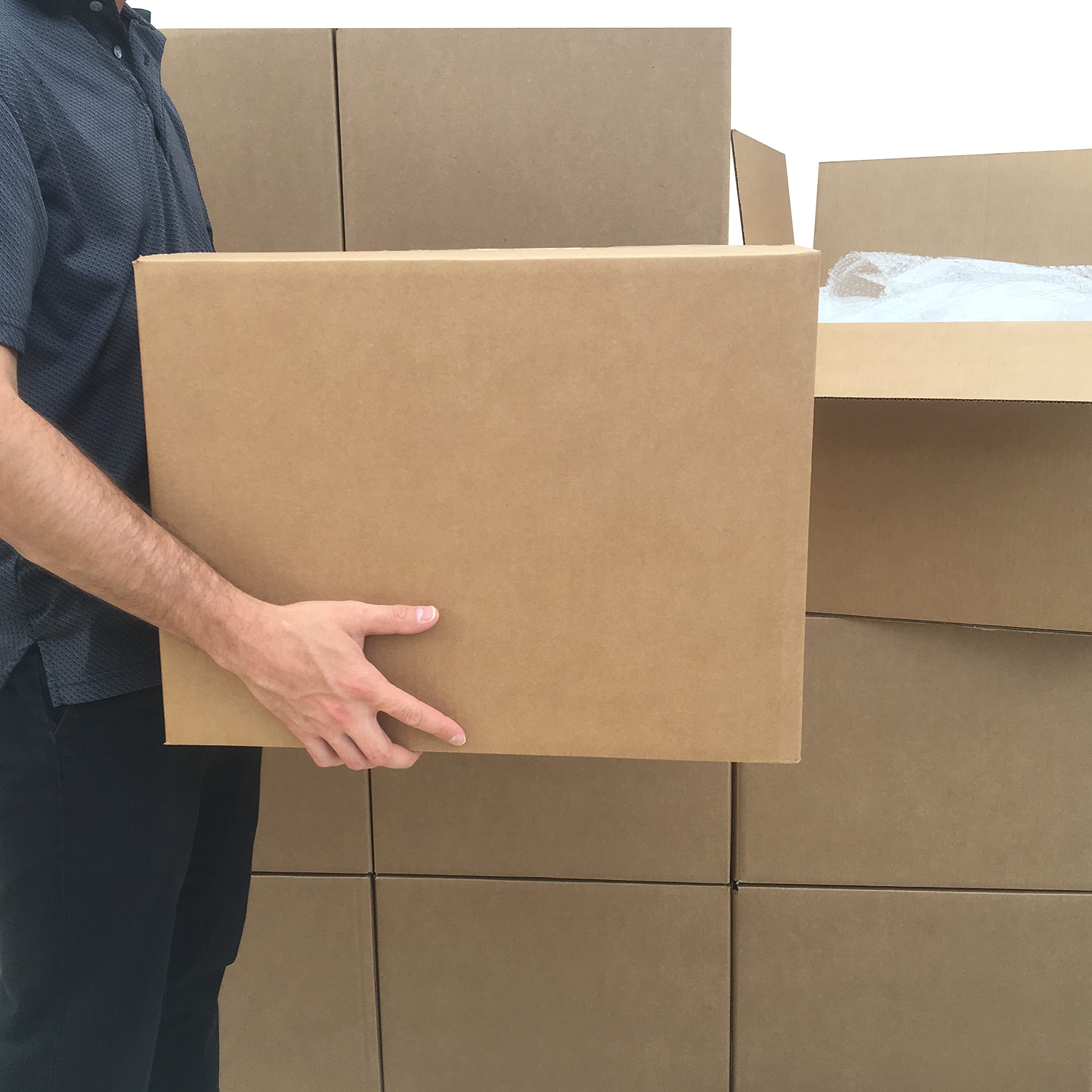 Amazon Basics Heavy Duty Cardboard Moving Boxes - 12 Pack Large (20