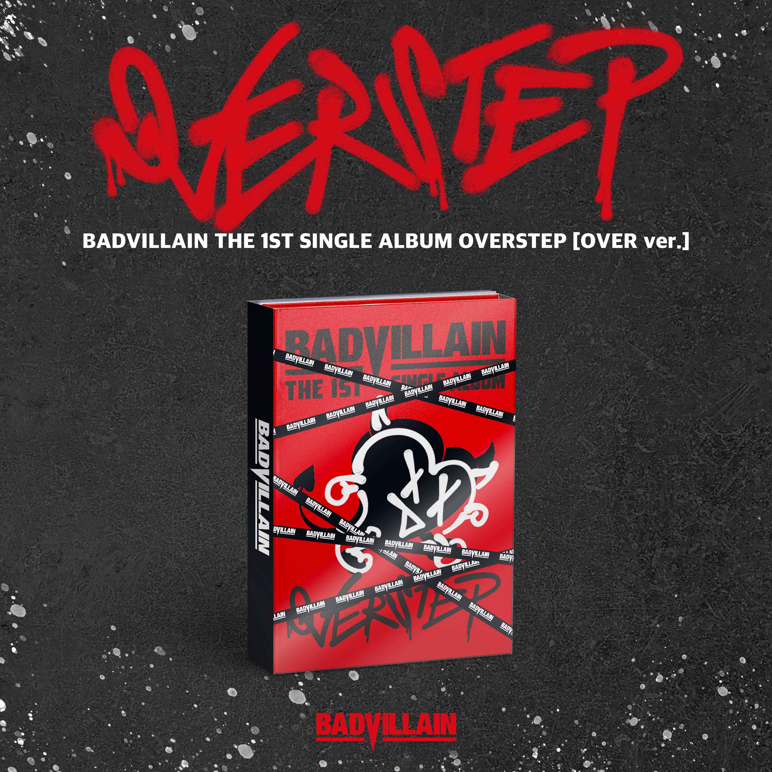 BADVILLAIN 1st Single Album 'OVERSTEP' - K-Pop CD with Photobook & Poster - Perfect for K-Pop Collectors and Music Fans