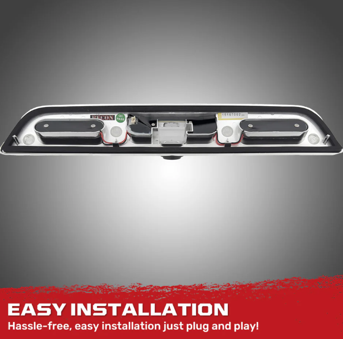 Ford F150 15-24 3rd Brake Light with Cargo Bed Camera Compatibility - High-Intensity CREE XML LEDs in Clear Lens - Perfect for Truck Upgrades & Nighttime Safety Driving