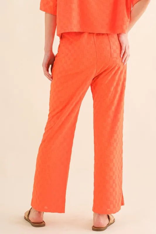 Stylish Brushed Texture Checkerboard Pattern Casual Pants for Men & Women - Perfect for Everyday Wear, Office, and Weekend Outings