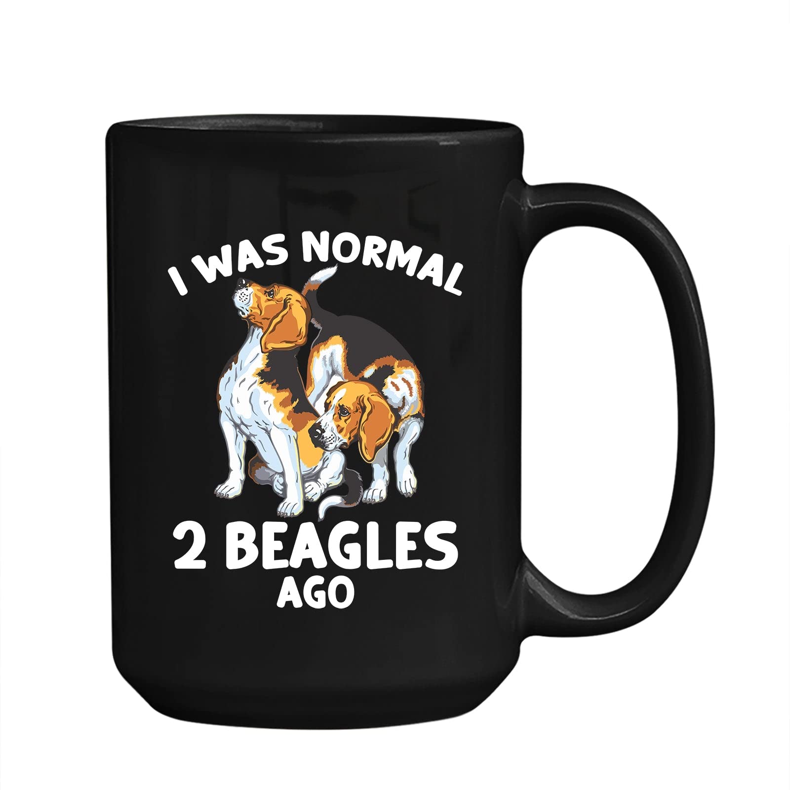 Funny Beagle Lover Coffee Mug - 'I Was Normal 2 Beagles Ago' Ceramic Cup 11oz/15oz - Perfect Gift for Dog Owners, Valentine's Day & Birthday Presents - Great for Coffee, Tea & Office Use