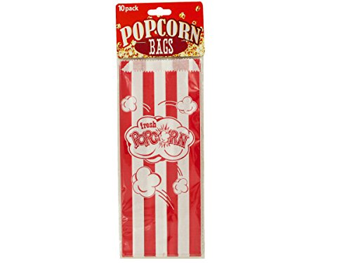 72 Pack Striped Paper Popcorn Bags - Bulk Concession Supplies for Movie Nights, Carnival Snacks & Party Favors
