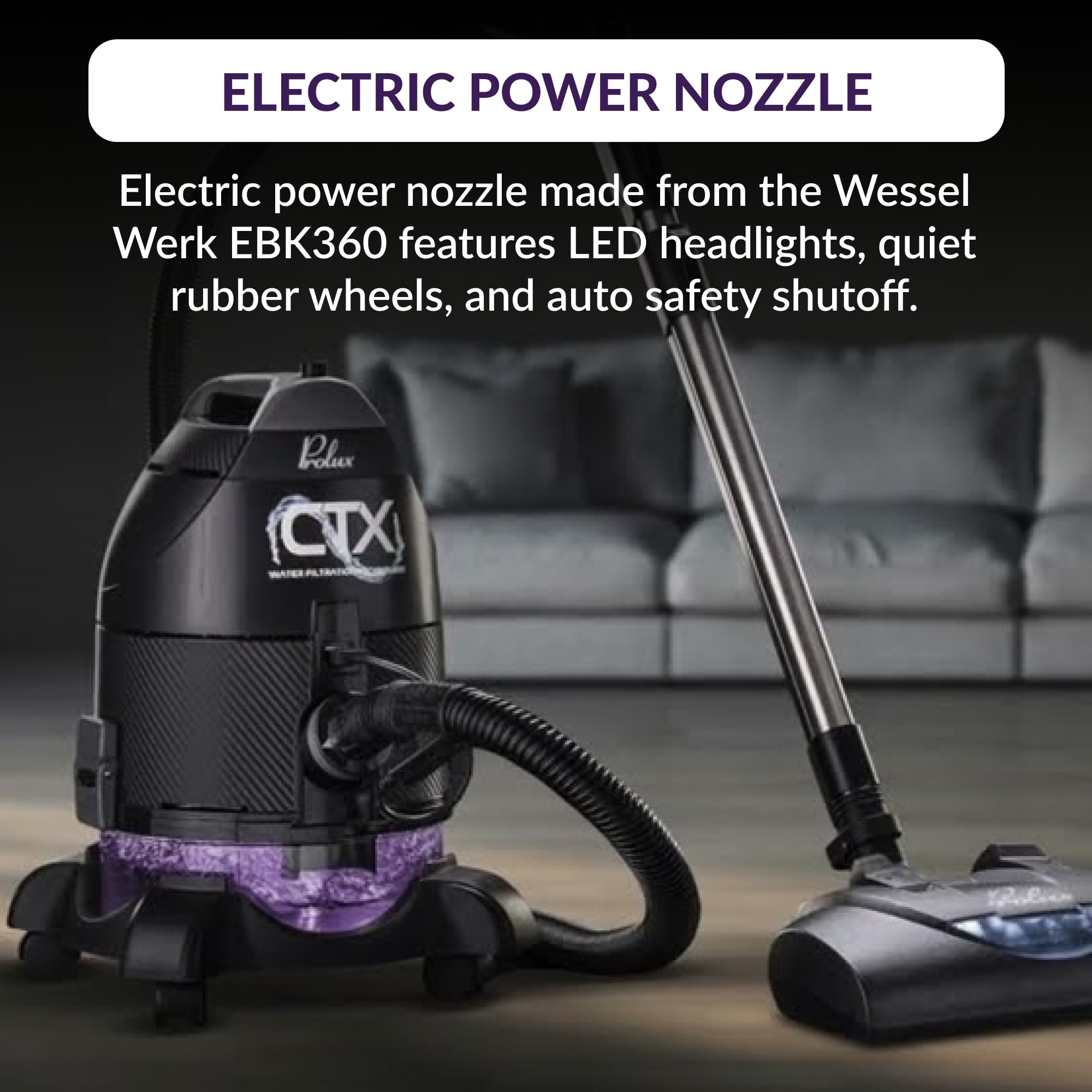 Prolux CTX Bagless Wet-Dry Canister Vacuum Cleaner with HEPA Air Purifier & Water Filtration - Advanced Deep Cleaning for Hardwood, Tile & Carpet - Perfect for Home, Office & Pet Hair Removal