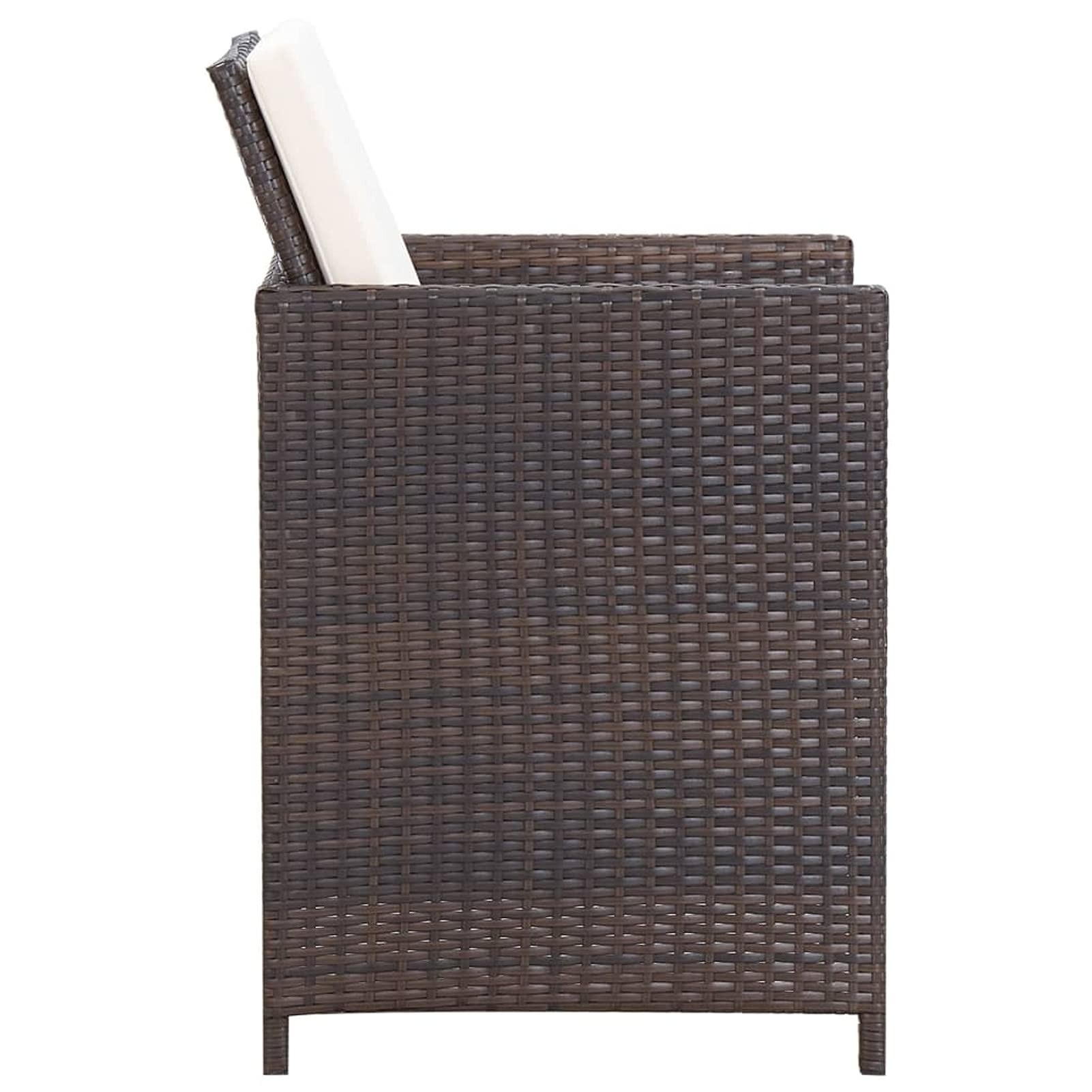 2-Piece Stackable Brown Poly Rattan Patio Chairs with Cushions - Outdoor Dining Set for Garden, Poolside & Backyard Relaxation