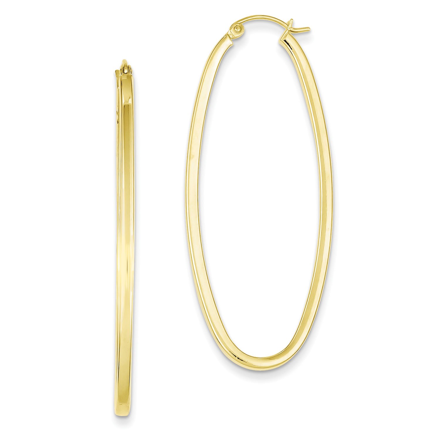 Sterling Silver Gold Plated Square Tube Oval Hoop Earrings for Women - Trendy Geometric Dangle Earrings for Everyday Wear & Special Occasions