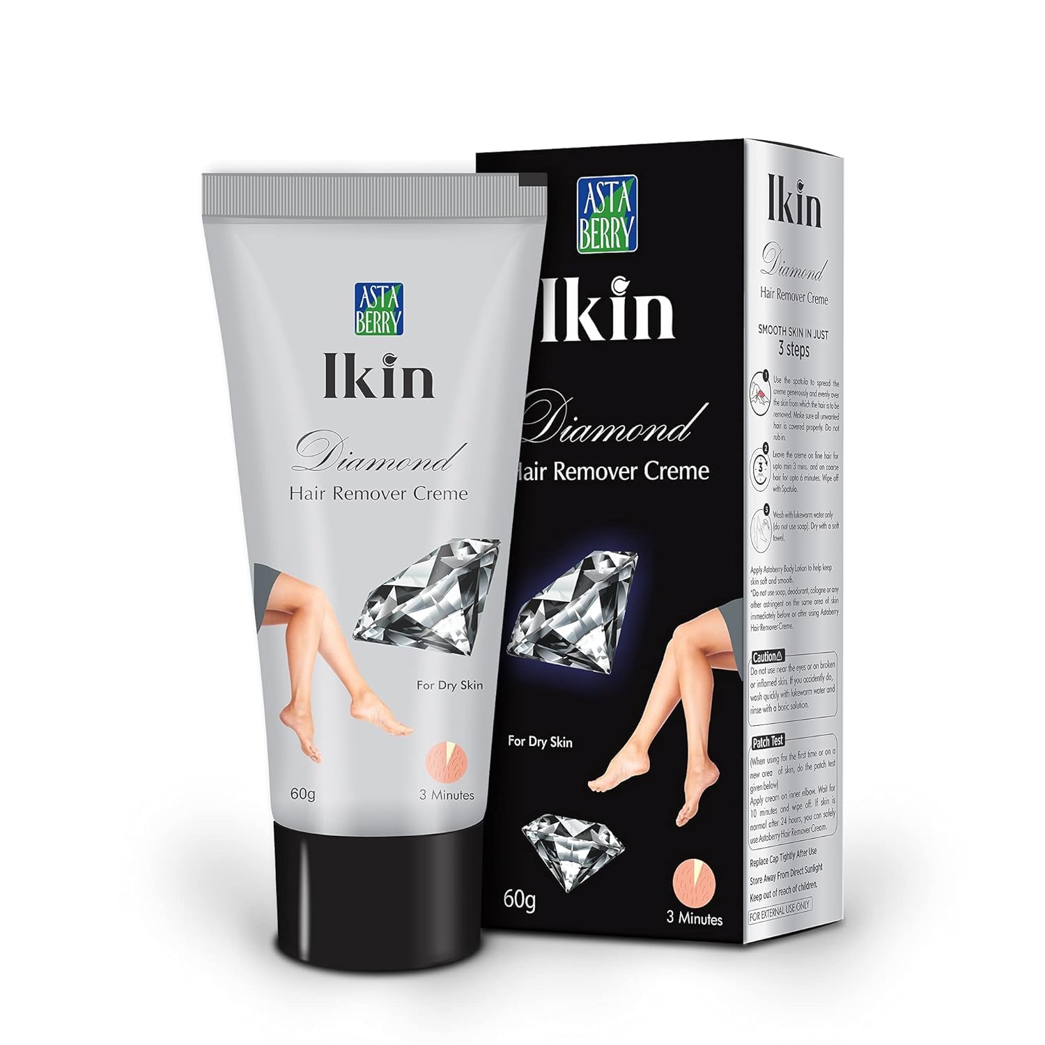 Diamond Hair Removal Cream for Women - Long Lasting Smoothness for Legs, Underarms & Bikini Area | 60g | Lasts 2X Longer Than Shaving | Perfect for Smooth Skin at Home, Beach & Special Occasions