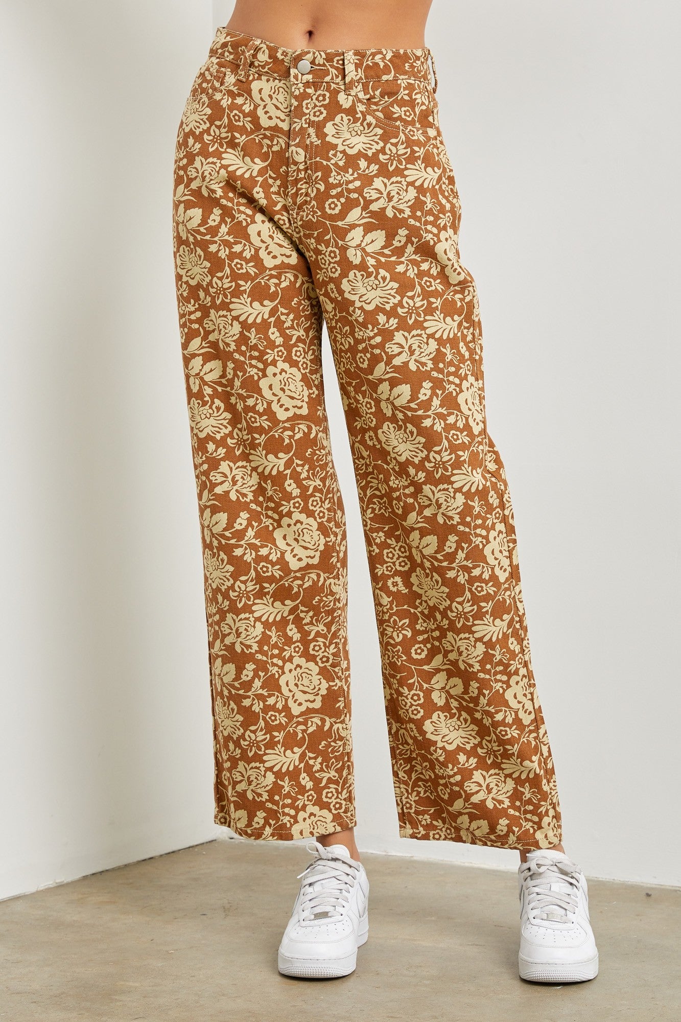 Golden Hour Floral Pants for Women - Boho High Waisted Wide Leg Trousers | Perfect for Summer Vacations, Beach Outings & Music Festivals