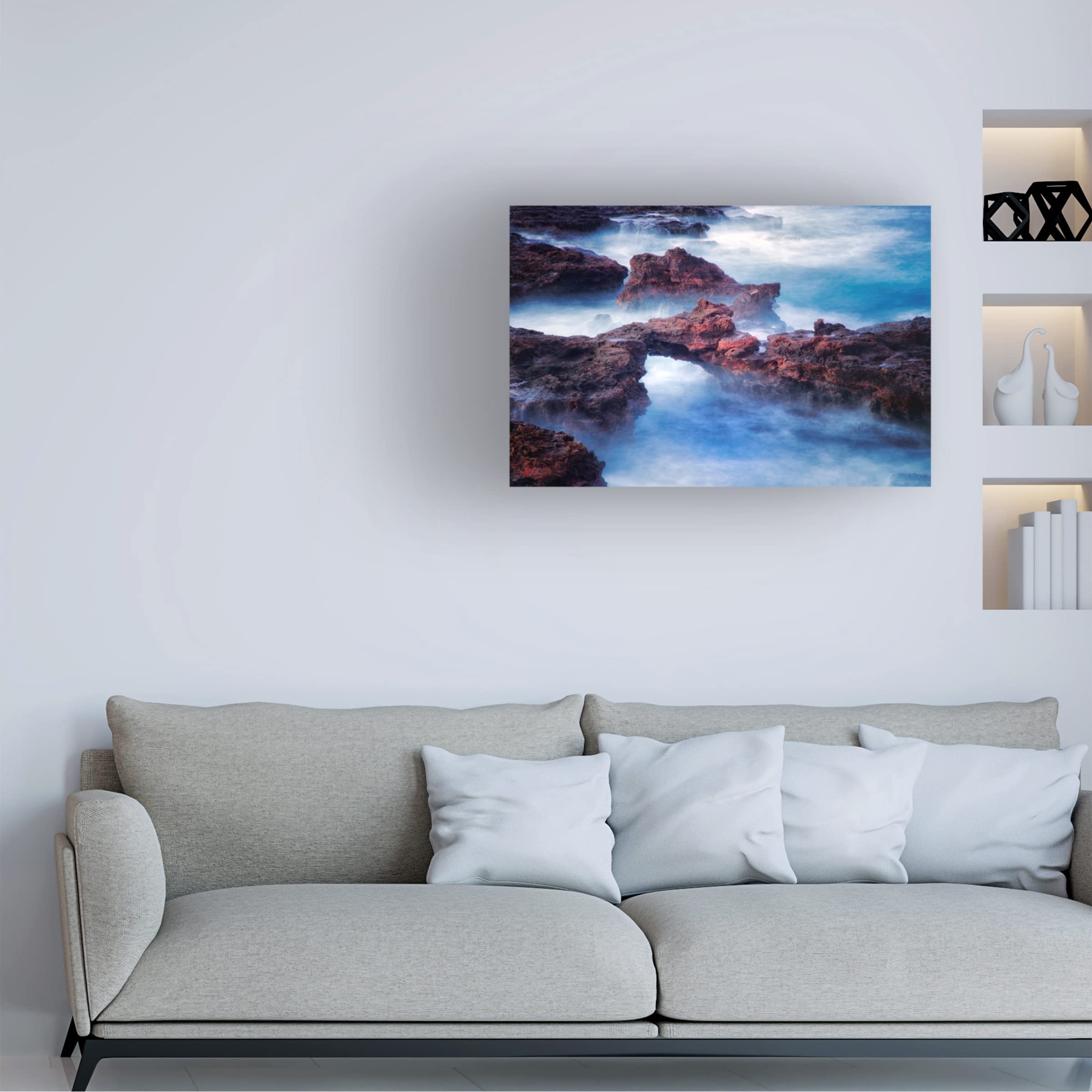 Dennis Frates 'Rocky Coastline 11' Canvas Wall Art Print - Stunning Ocean Landscape Painting for Living Room, Bedroom & Office Decor