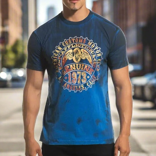 Affliction Men's Genuine Moto Short Sleeve T-Shirt - Biker Graphic Tee for Motorcycle Riders & Rock Music Fans - Perfect for Casual Wear, Concerts & Road Trips