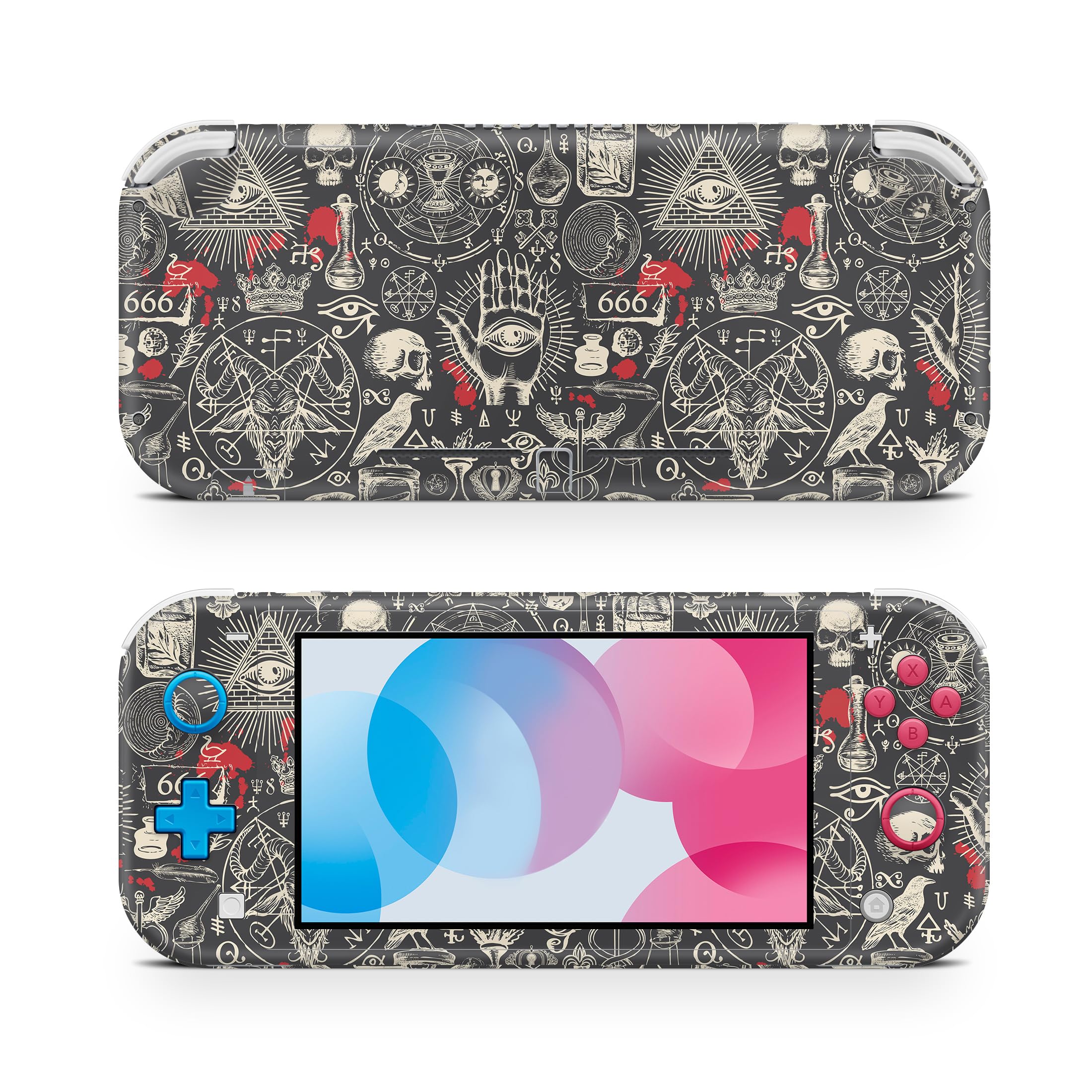 ZOOMHITSKINS Nintendo Switch Lite Skins - Glitter Vinyl Decal Wrap (Mysterious Dark Secret Red Black) - 3M Durable, Easy to Install, USA Made - Perfect for Gaming Protection & Customization