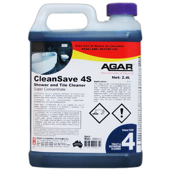 Agar CleanSave 4S Shower and Tile Cleaner - Powerful Bathroom Cleaning Solution for Stains, Soap Scum & Grime | Perfect for Showers, Bathtubs & Ceramic Tiles