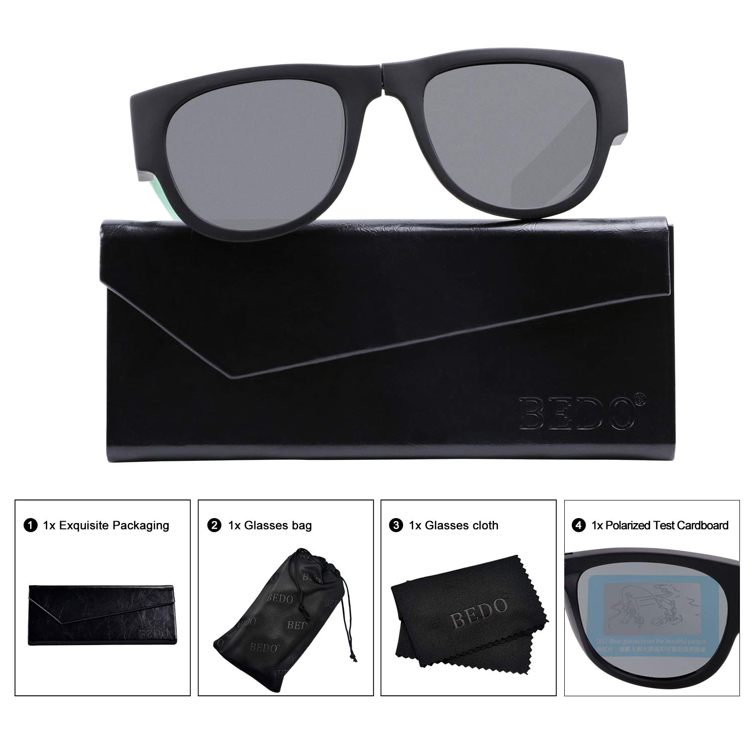 BEDO Flexible Polarized Wrist Sunglasses for Men & Women - Foldable UV400 Protection - Perfect for Running, Driving, Hiking & Outdoor Activities