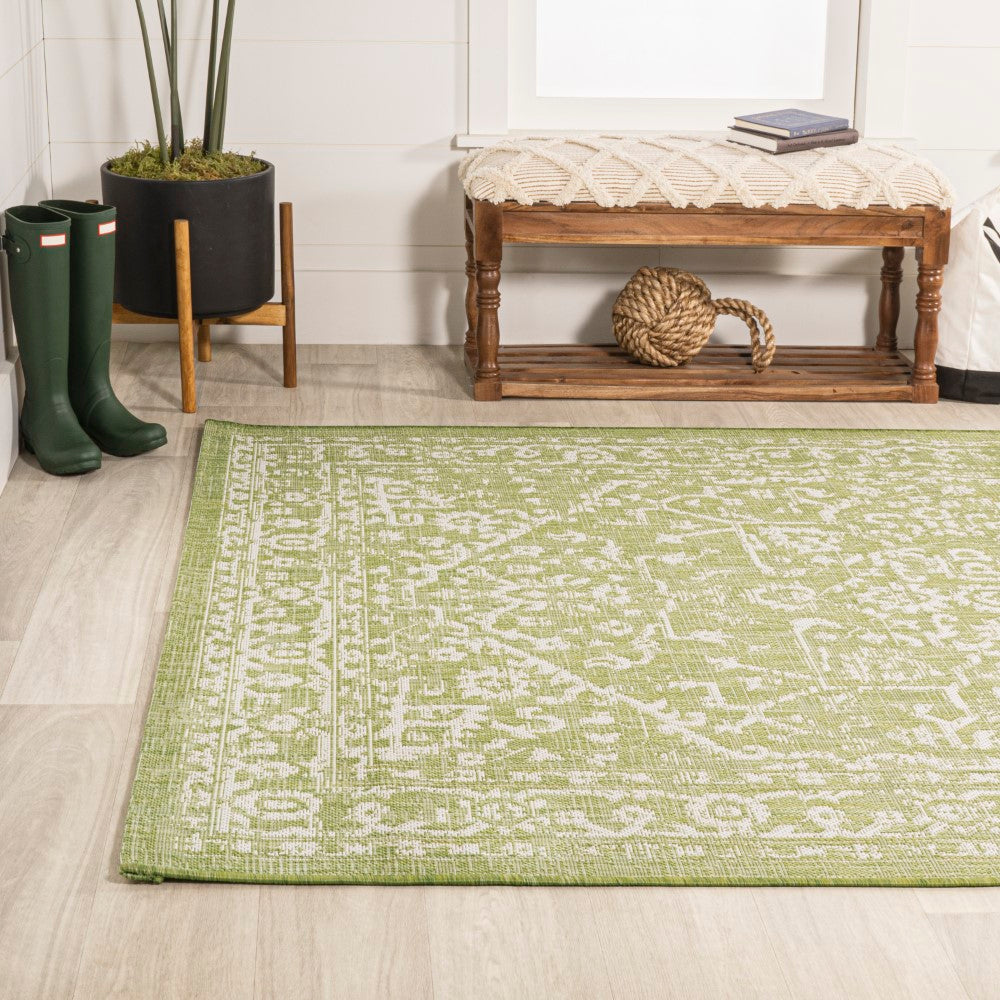 Malta Bohemian Medallion Textured Weave Indoor/Outdoor Area Rug - Perfect for Living Room, Bedroom, Patio & Deck Decor