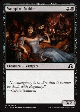 Magic The Gathering Vampire Noble (143/297) Shadows Over Innistrad Trading Card - Collectible Game Card for MTG Deck Builders & Strategy Gamers
