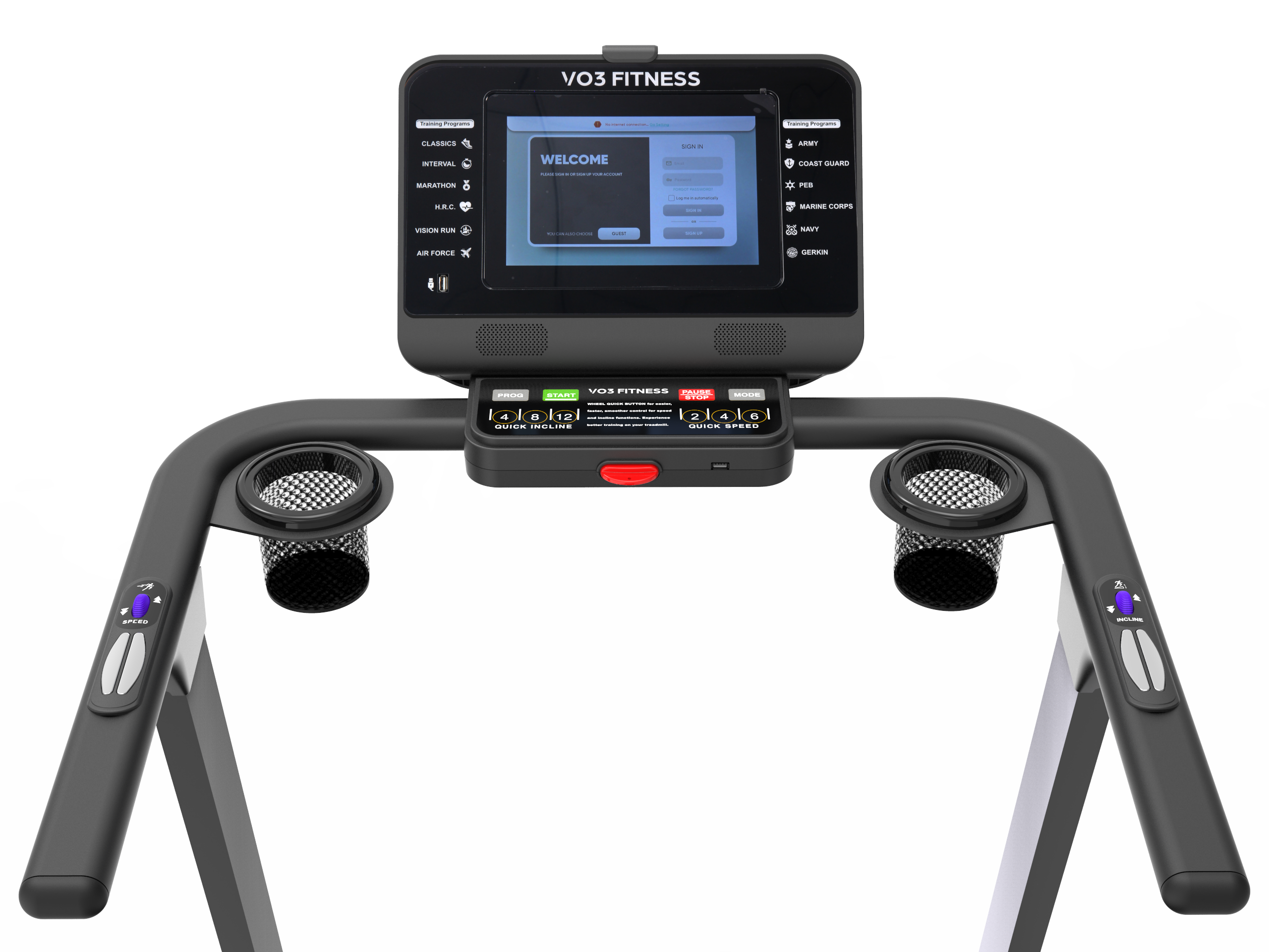 VO3 Fitness T30e Folding Treadmill - Compact Home Gym Equipment for Cardio Workouts | Perfect for Small Spaces & Apartment Workouts