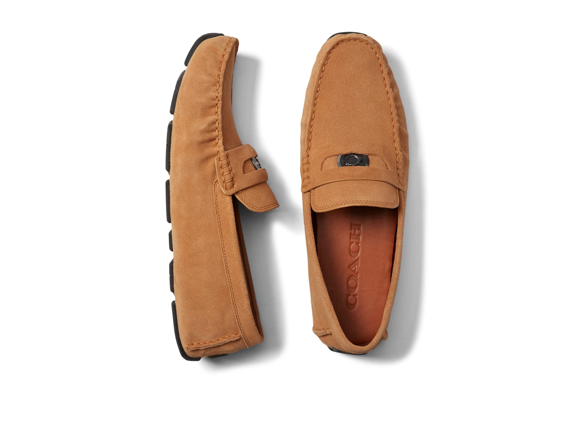 COACH C Coin Suede Driver Shoes for Women - Genuine Leather Comfortable Loafers for Casual & Office Wear - Perfect for Walking, Travel & Everyday Use