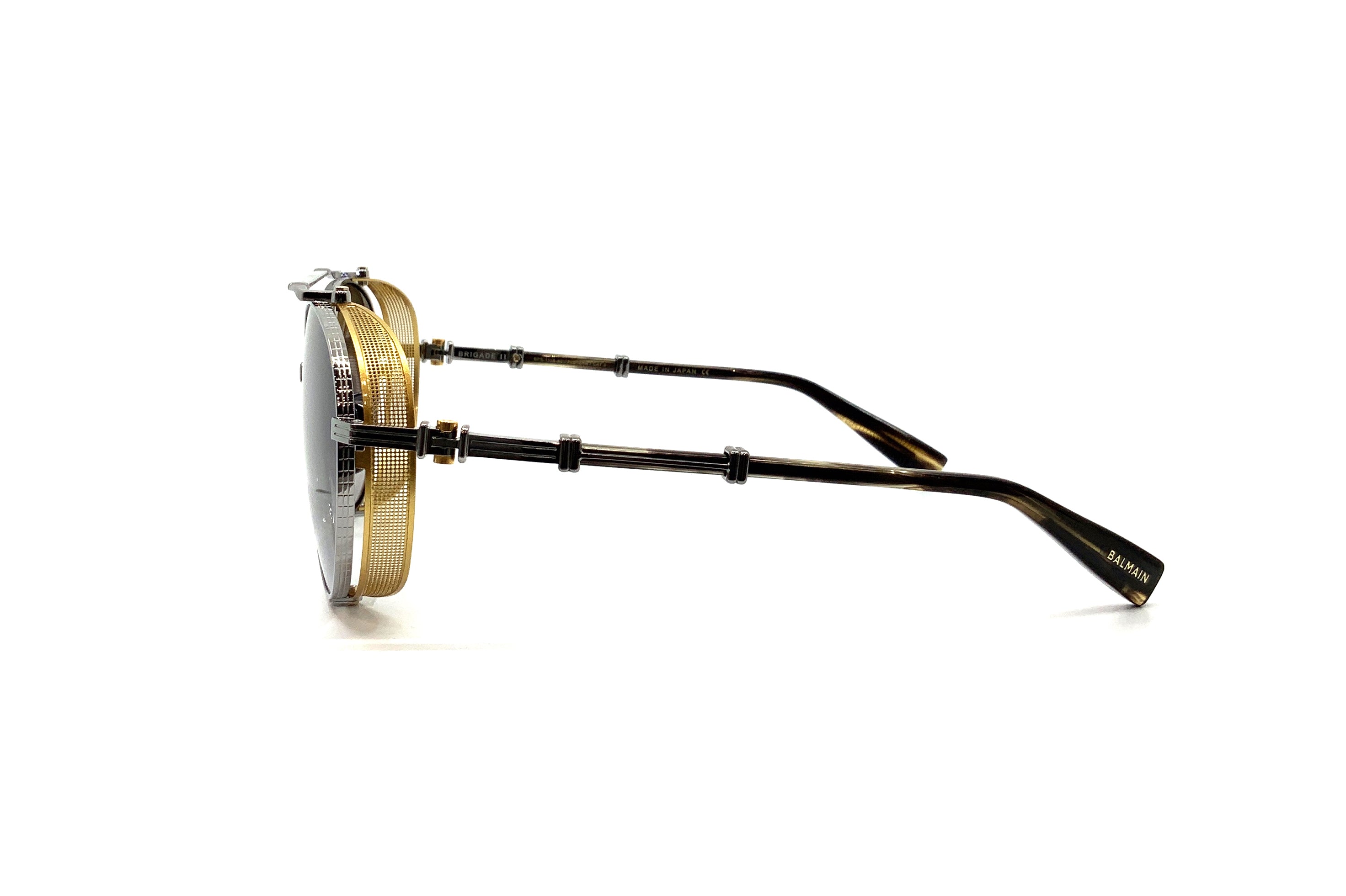 Balmain Brigade II Sunglasses - Silver/Tortoiseshell Frame for Women & Men | UV Protection, Fashion Accessory for Outdoor, Beach & Driving