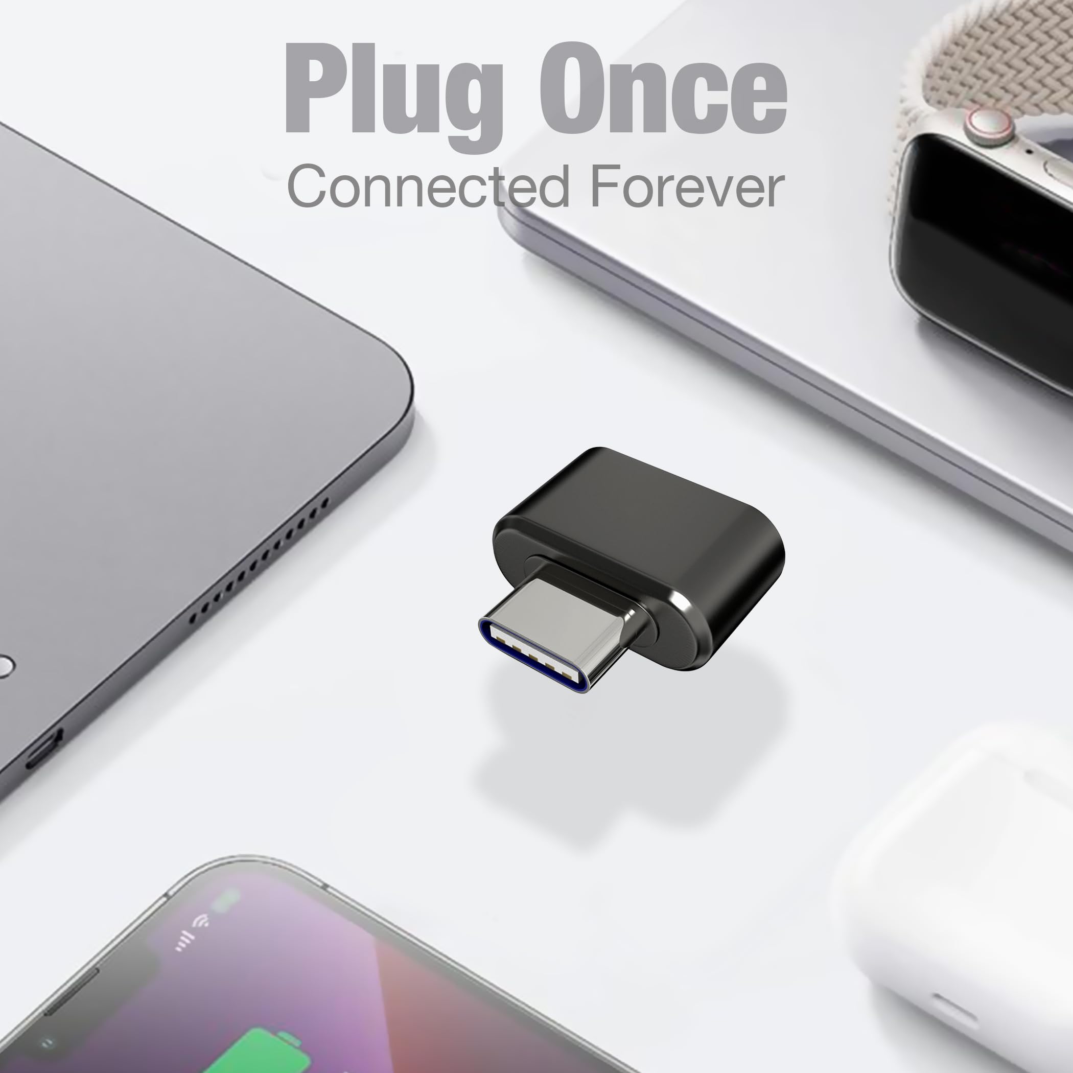 USB C to USB 3.0 Adapter (2 Pack) - Type C Male to USB Female Converter for MacBook Pro/Air, Dell XPS, Thunderbolt 3 Devices - Perfect for Data Transfer & Charging Phones/Laptops on the Go