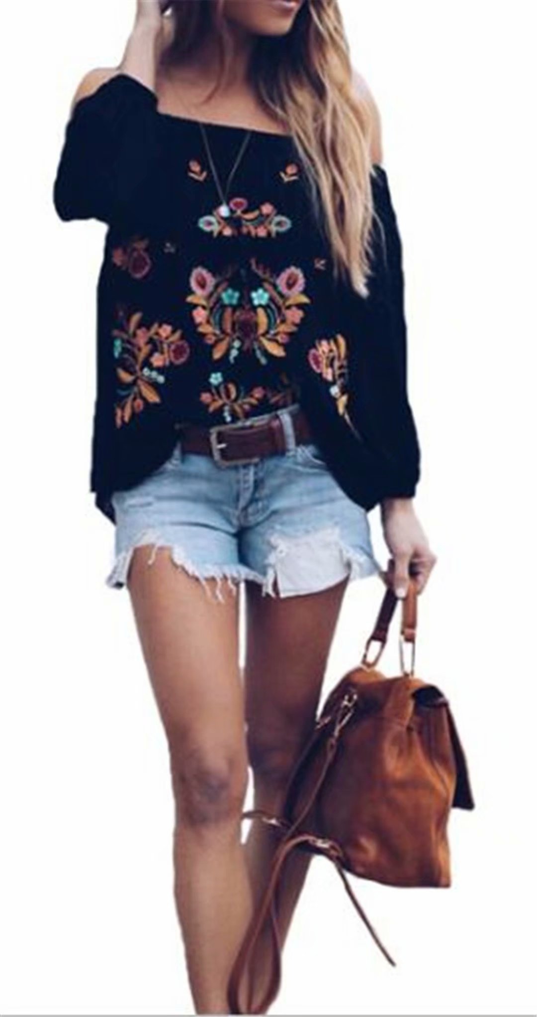 Mexican Embroidered Shirt for Women - Boho Floral Western Top for Festivals & Vacations