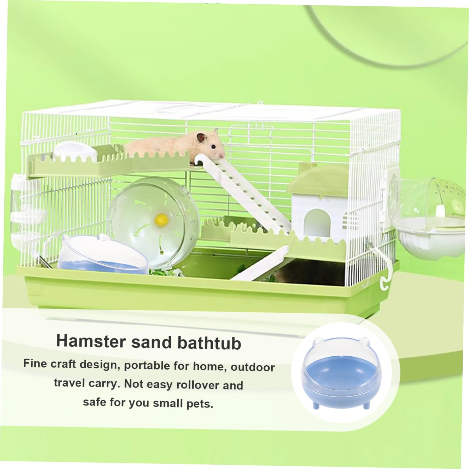 Balacoo Hamster Sand Bath Toy Container - Plastic Pet Sand Bath Tub for Hamsters, Chinchillas | Small Animal Cage Accessories for Play & Grooming | Durable & Easy-Clean Sand Bathroom Habitat