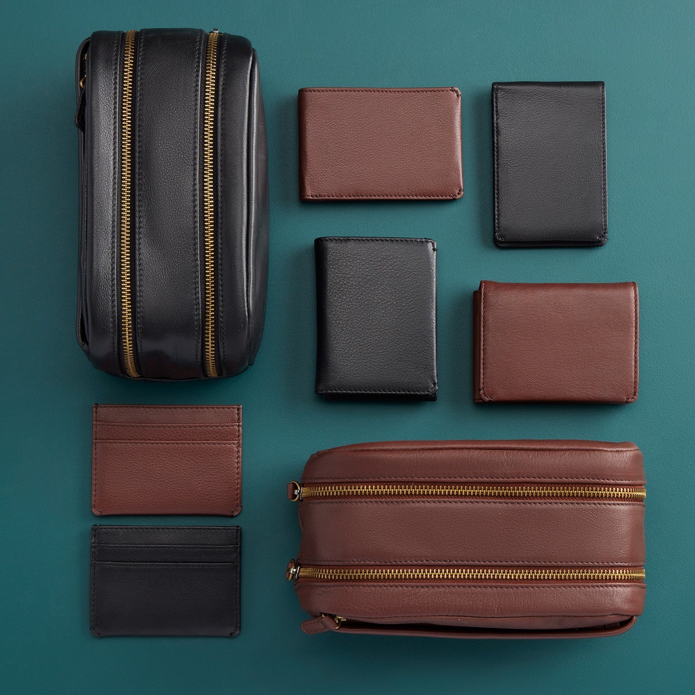 Premium Men's Travel Kit in Luxurious Silk Napa Leather - Black | Perfect for Business Trips, Vacations & Grooming On The Go
