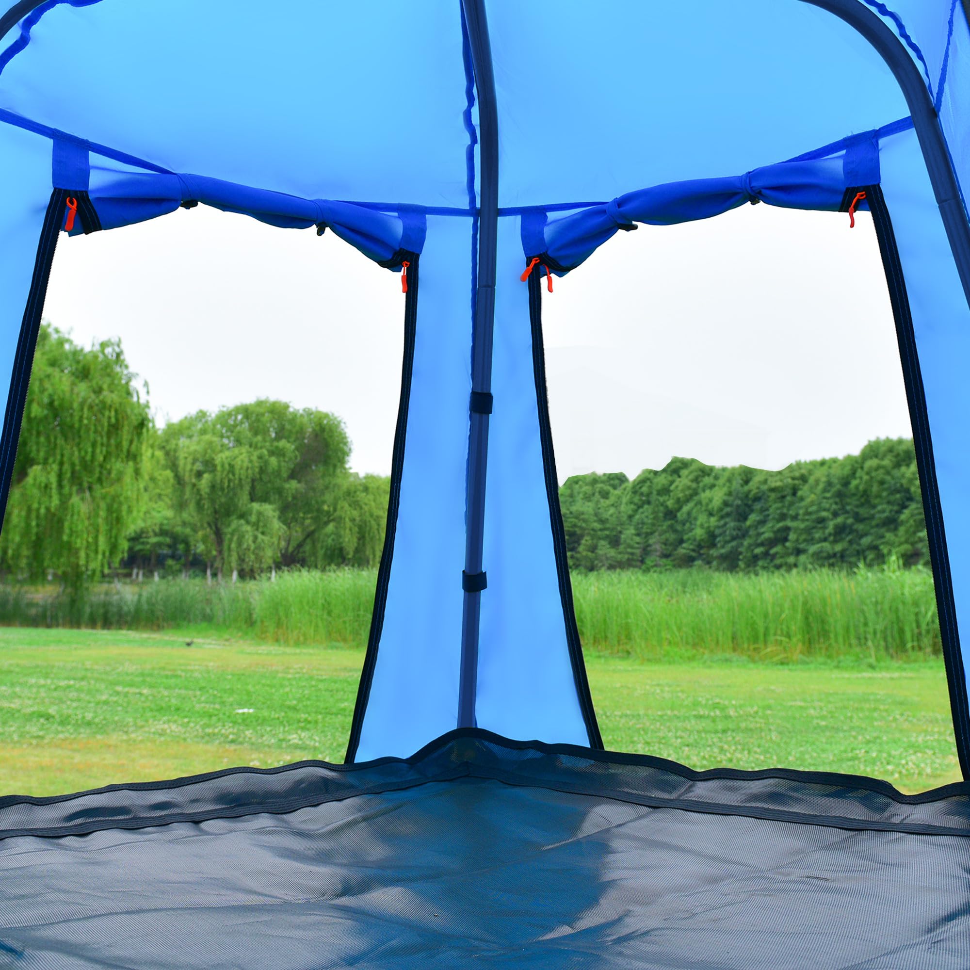 **Merax 10FT Outdoor Climbing Dome with Play Tent – Kids Jungle Gym for Ages 3-10, Supports 1000 lbs, Easy Assembly Backyard Play Equipment (Blue & Coffee) – Perfect for Backyard Fun, Playdates, and Outdoor Adventures**