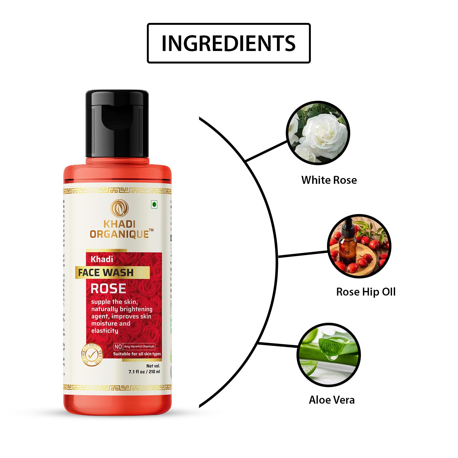 Khadi Organique Lavender & Ylang Ylang Body Wash with Rose Face Wash Combo Pack - Natural Ayurvedic Skincare Set for Relaxation & Glowing Skin - Perfect for Spa Day, Self-Care Routine & Gift Giving