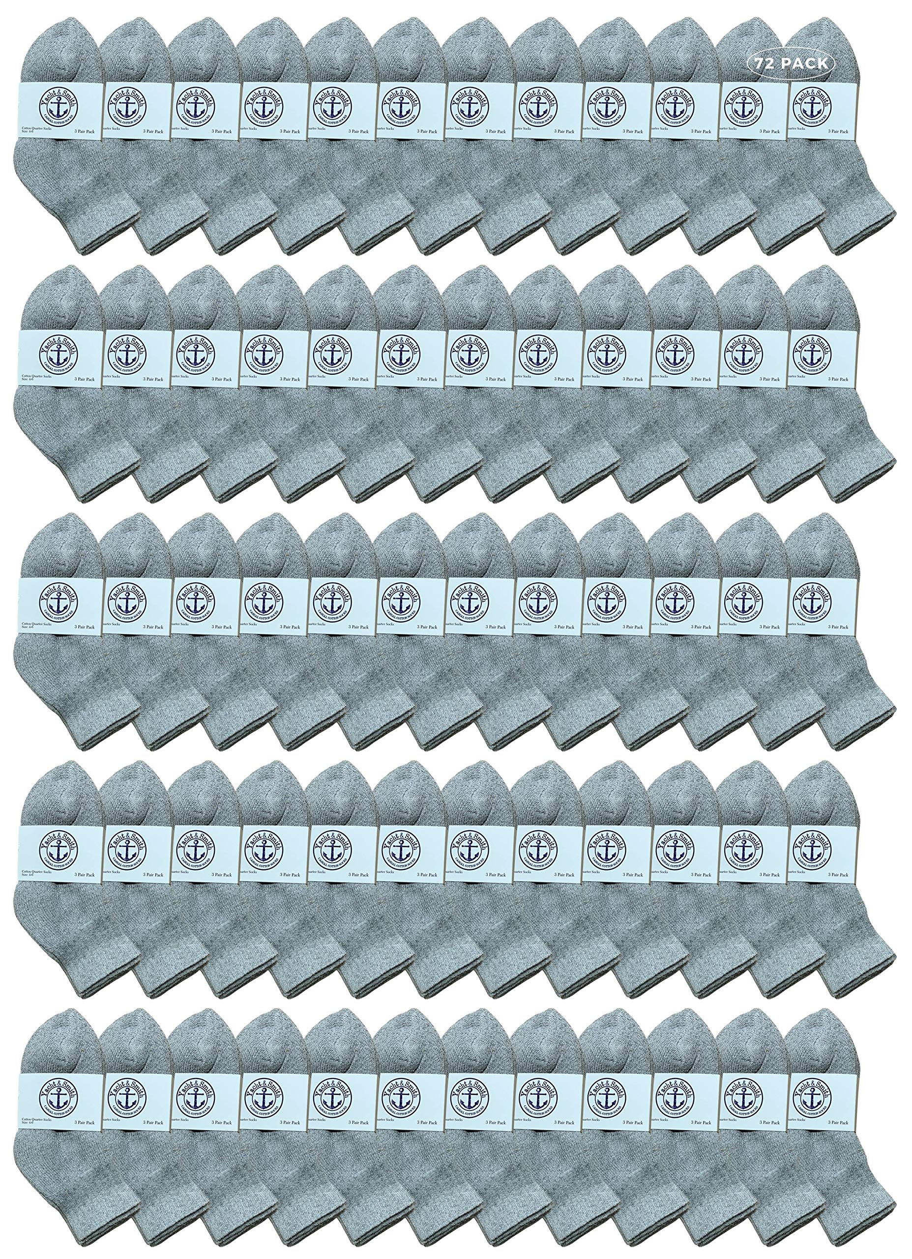 Yacht & Smith Wholesale Bulk Kids Mid Ankle Socks - 12 Pairs Cotton Sport Athletic Socks for Boys & Girls (Size 4-6) - Perfect for School, Sports & Daily Wear
