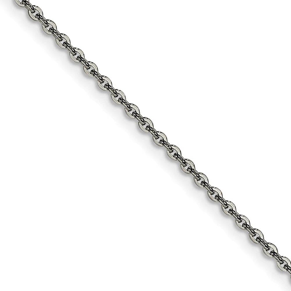 2.3mm Stainless Steel Cable Chain Necklace - Black Bow for Women