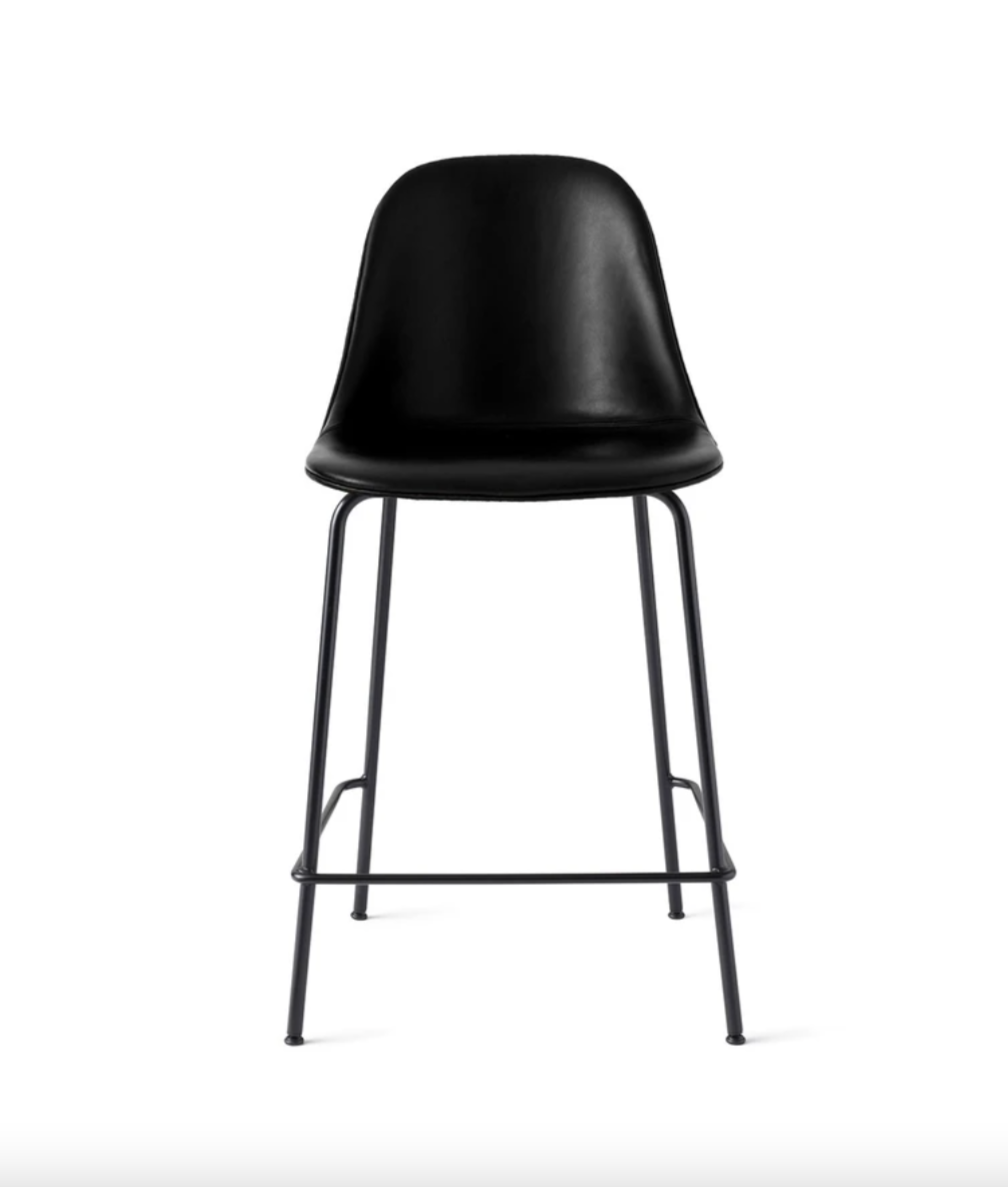 Premium Upholstered Harbour Stool - Waterproof Fabric Bar Stool with Backrest, Adjustable Height for Kitchen Island, Dining Room & Home Decor
