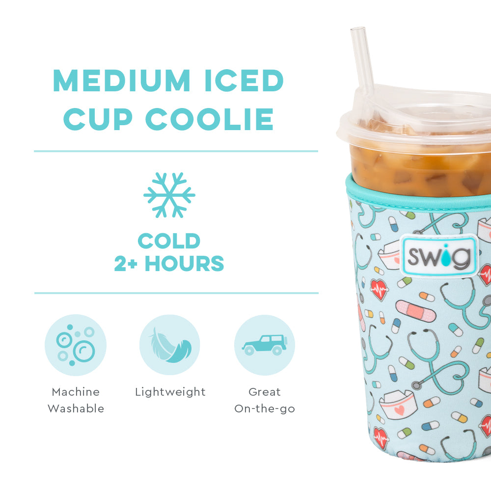 Scrub Life Medium Iced Cup Coolie - Insulated Sleeve for 16-20oz Tumblers, Perfect for Nurses, Healthcare Workers & Coffee Lovers - Keep Drinks Cold at Work or On-The-Go