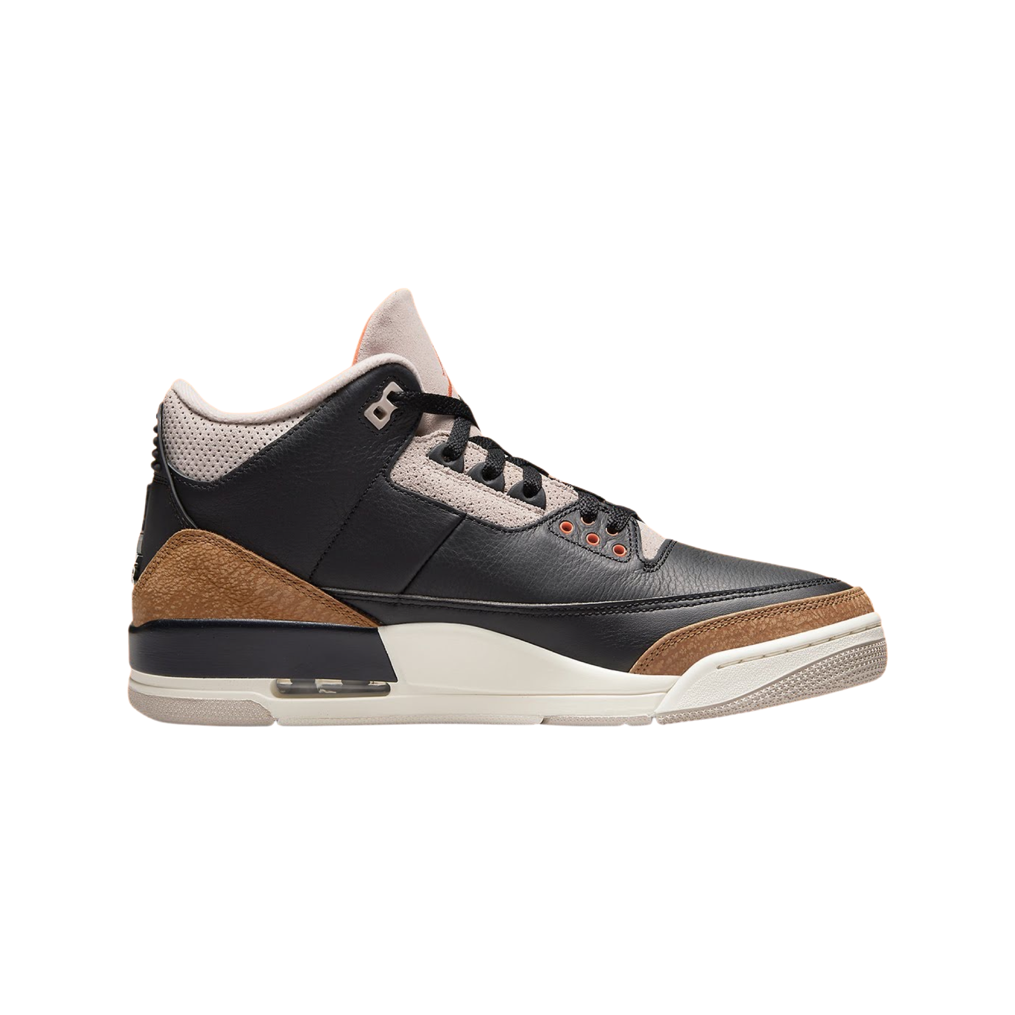 Air Jordan 3 Retro Fossil Stone Black Rush Orange Sneakers - Men's Basketball Shoes for Casual Wear & Street Style Fashion