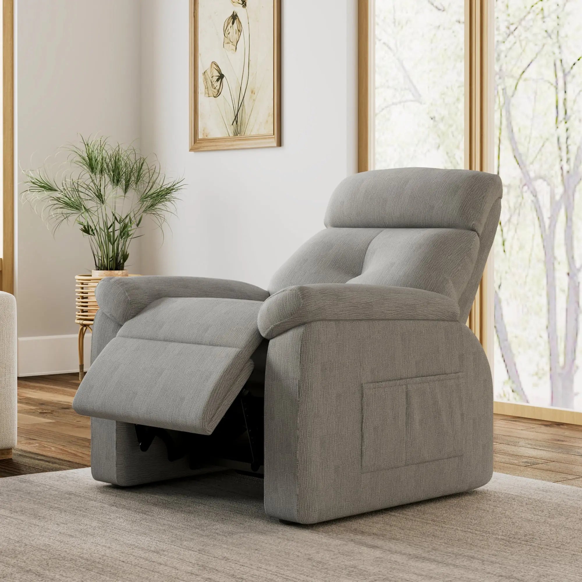 Henry Armrest Power Recliner Chair - Super Zero Gravity Massage Recliner for Living Room, Home Theater & Office - Ergonomic Leather Lounge Chair with USB Charging & Cup Holders