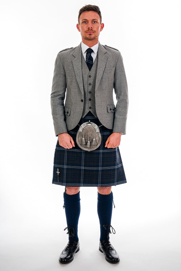 Light Grey Crail Kilt Outfit - Modern Crail Collection | Perfect for Weddings, Scottish Events & Formal Occasions