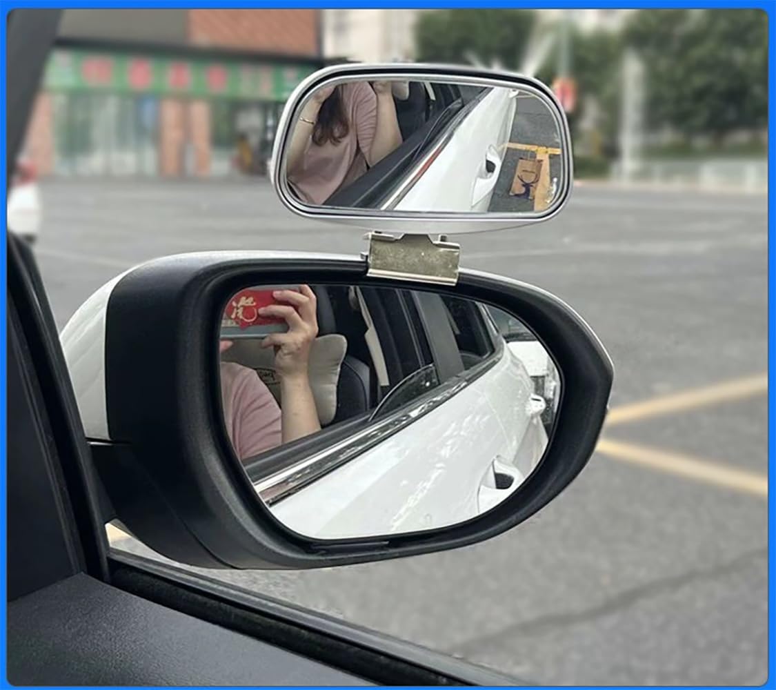 2 Pcs Black Rectangle Blind Spot Mirror for Car - HD Glass Wide Angle Rear View Mirror, Auto Blind Spot Mirror for Car Truck SUV RV, Enhanced Safety for Lane Changing & Parking