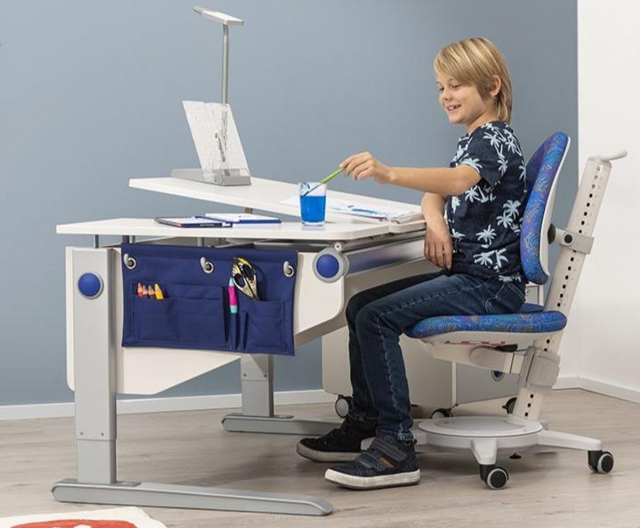 MOLL Winner Split Desk - Adjustable Kids Study Desk with Storage Shelf - Perfect for Home Office, Online Learning & Small Spaces