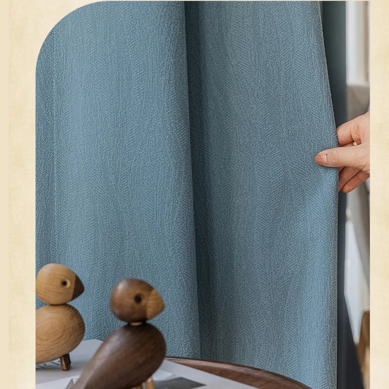 Claire Polyester Jacquard Wavy Pattern Blackout Curtains for Bedroom & Living Room - Thermal Insulated Window Drapes for Light Blocking & Privacy