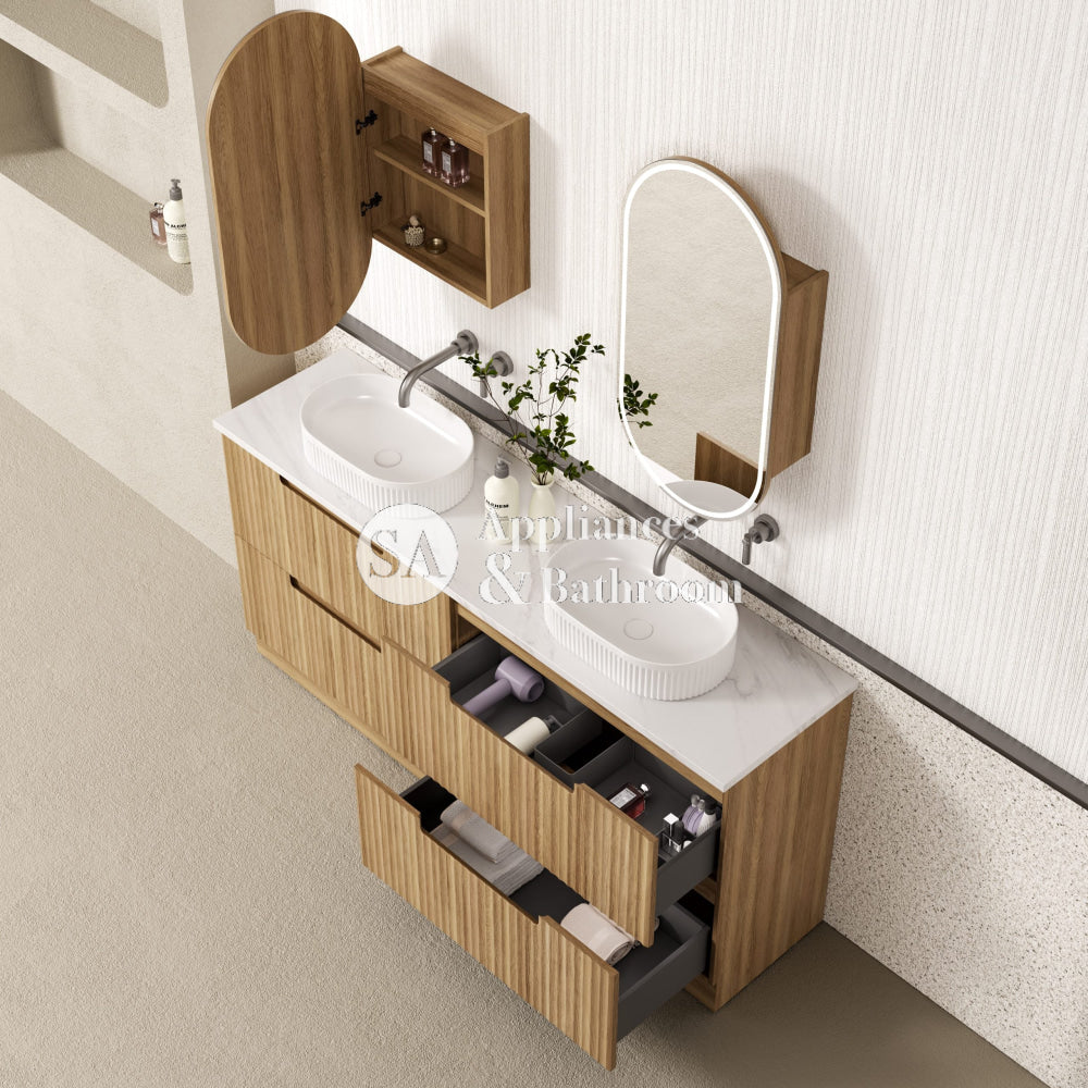 Aulic 1800mm Lovina Freestanding Bathroom Vanity with Solid Surface Countertop & Alpine Top - Modern Double Sink Vanity for Master Bathroom (Model CA56 1800D ST86FT) | Perfect for Home Renovation & Luxury Bathroom Design