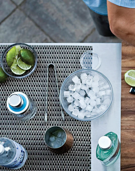 Premium Brushed Stainless Steel Ice Tongs - Heavy Duty Barware for Cocktails, Iced Coffee & Drink Garnishing - Perfect for Home Bars, Restaurants & Parties