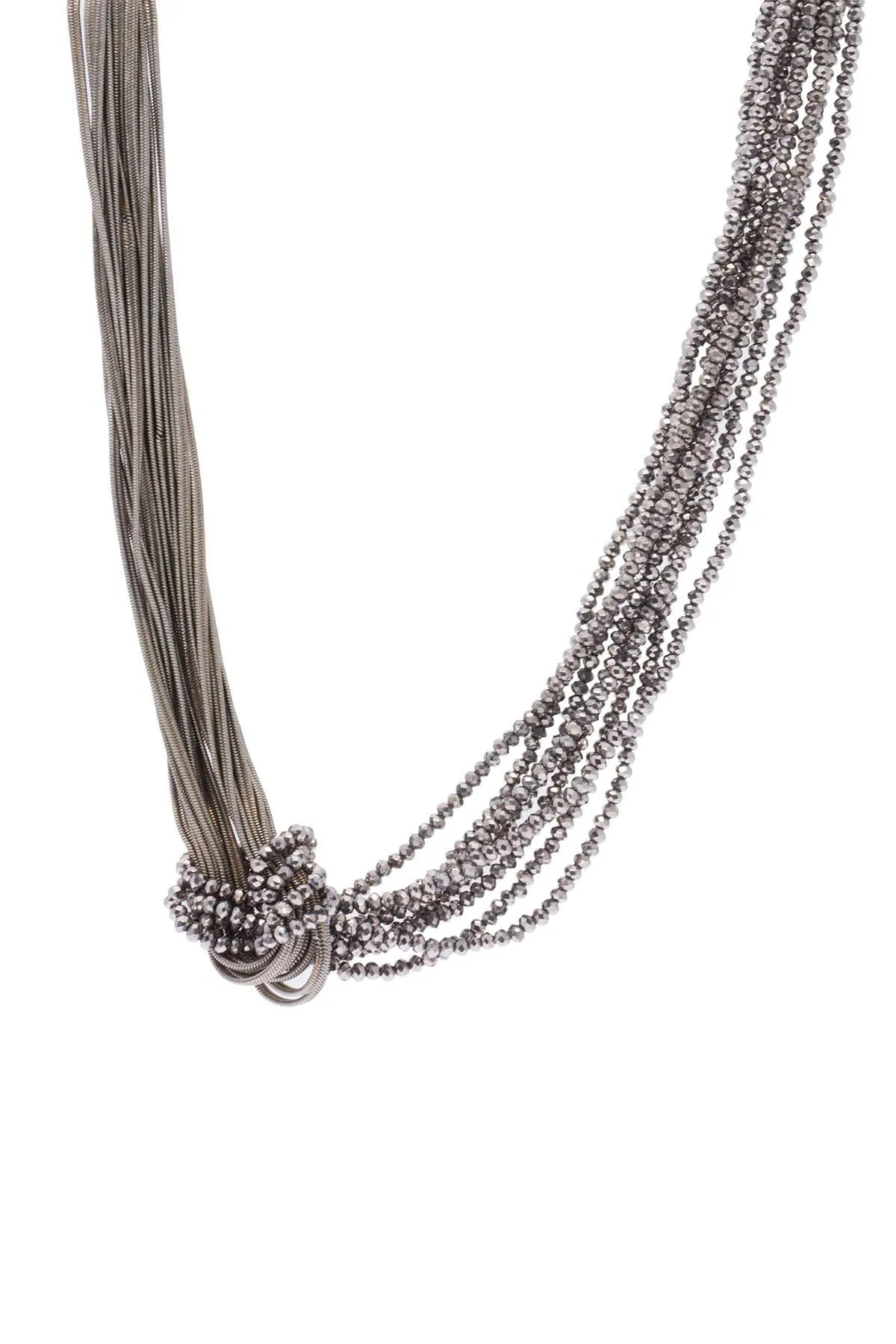 Elegant Knotted Chain Beaded Statement Necklace for Women - Boho Chic Jewelry for Parties, Weddings & Date Nights