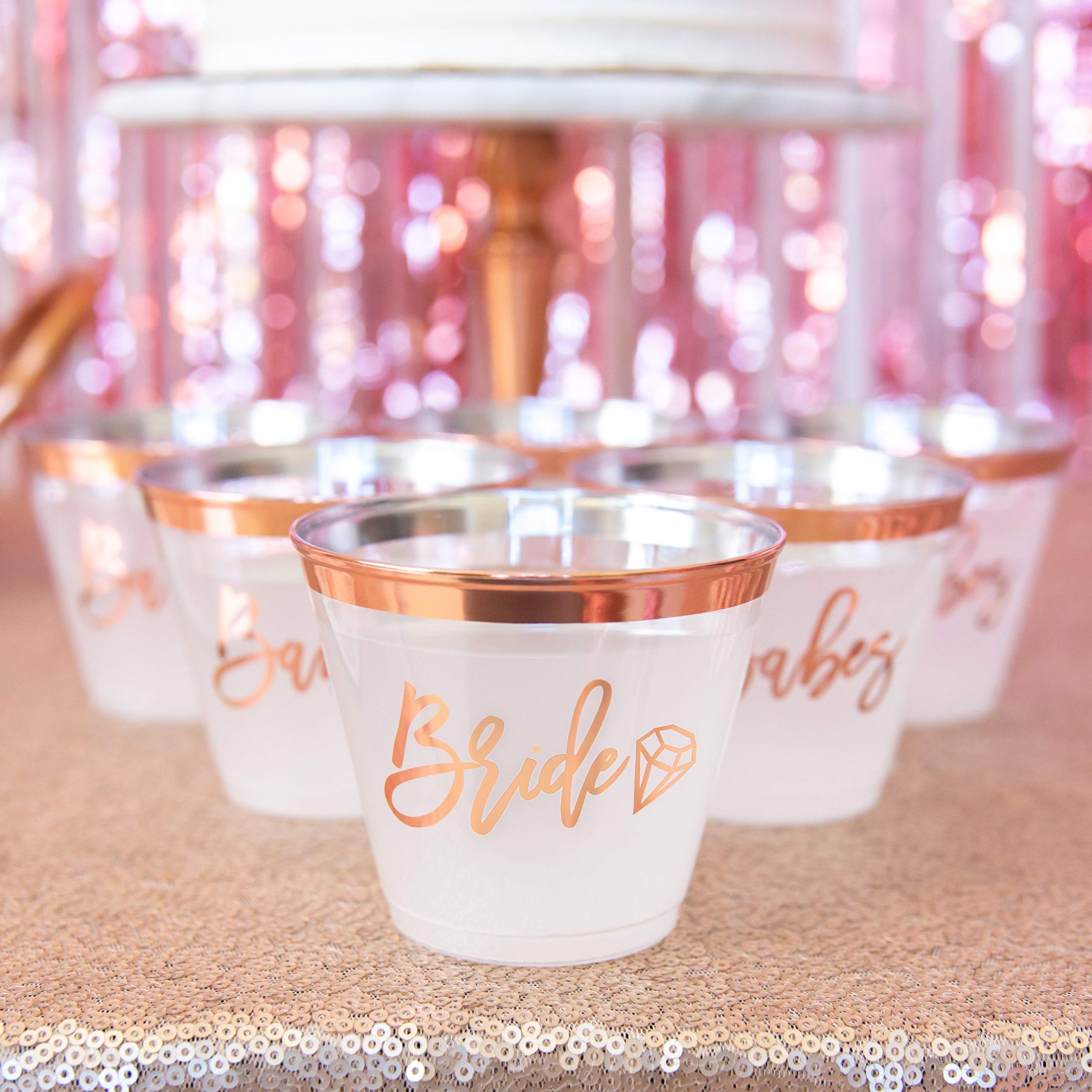 66-Piece Rose Gold Bachelorette Party Decorations Kit - Bridal Shower Decor Set with Bride Sash, Cups, Veil & Balloons - Premium Wedding Party Supplies for Bachelorette, Bridal Showers & Girls' Night Out