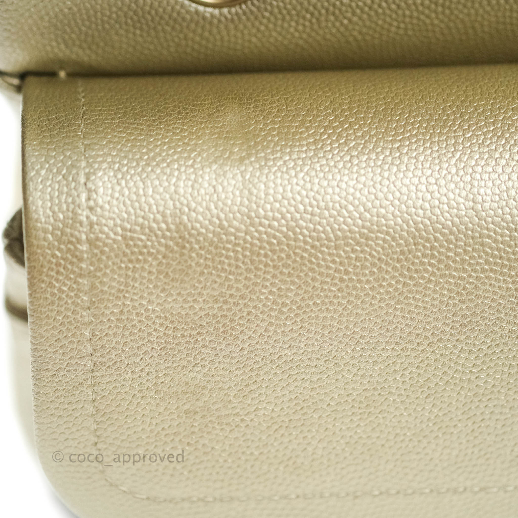 Chanel Classic Medium Double Flap Bag in Light Gold Caviar Leather with Gold Hardware | Luxury Designer Handbag for Women | Perfect for Work, Evening Events & Special Occasions