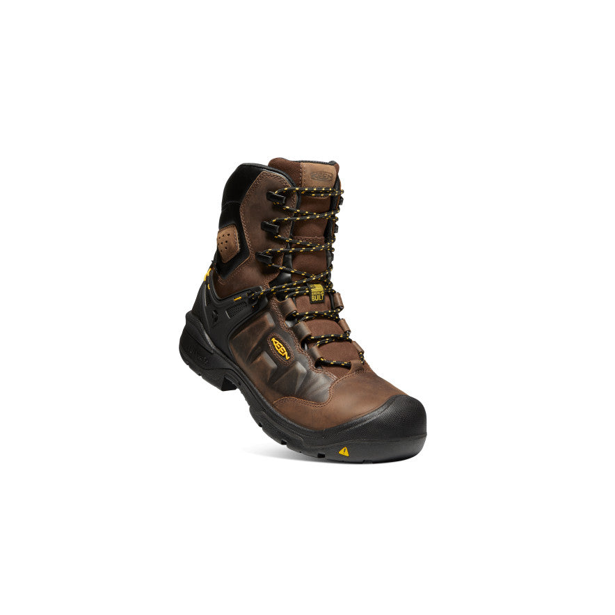 Men's Dover 8 Insulated Waterproof Work Boot with Carbon Toe - Dark Earth/Black - Heavy Duty Winter Boots for Construction, Hiking & Outdoor Work